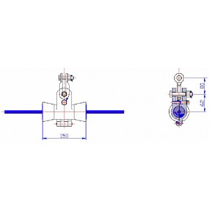Suspension fitting for 100m span length